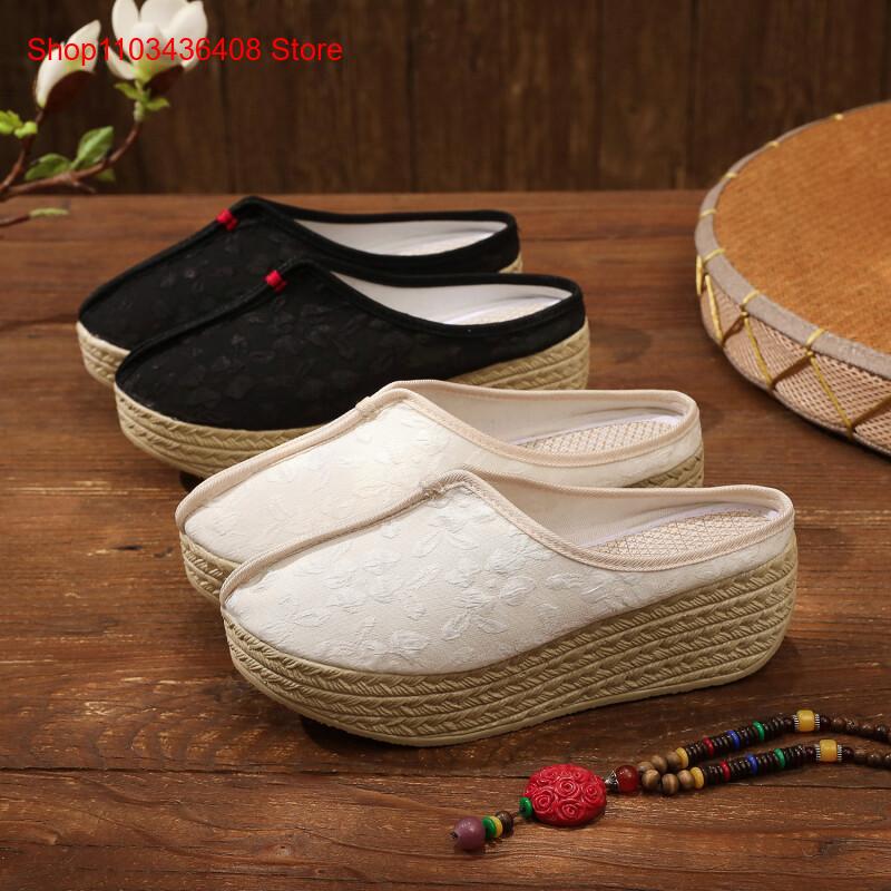 The Ethnic Fashion - Nowe stylowe kapcie, lekkie, na grubej