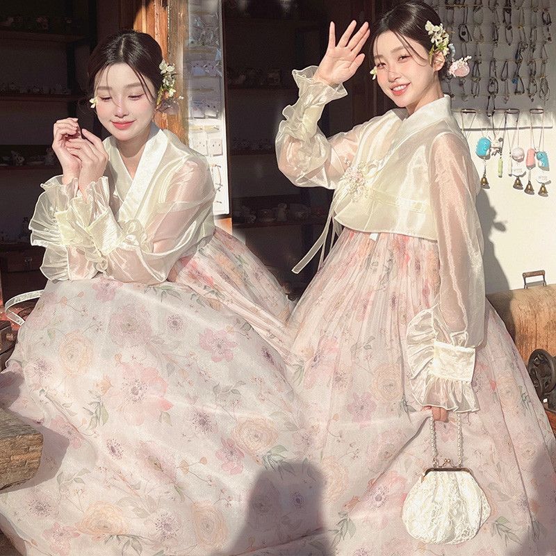 Hanbok Modern Set - Damski Hanbok Koreański Strój Tradycyjny Nowoczesny
