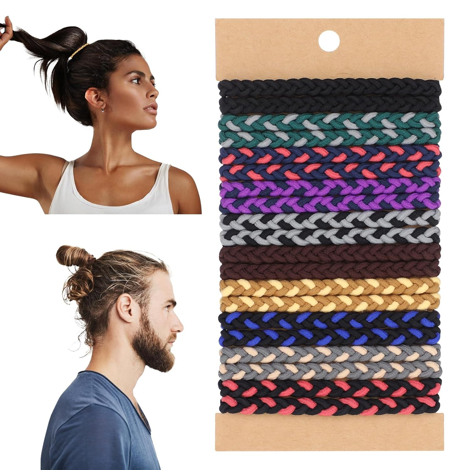 Ethnic Fashion Accessories - 10 szt. Boho Gumki do Włosów