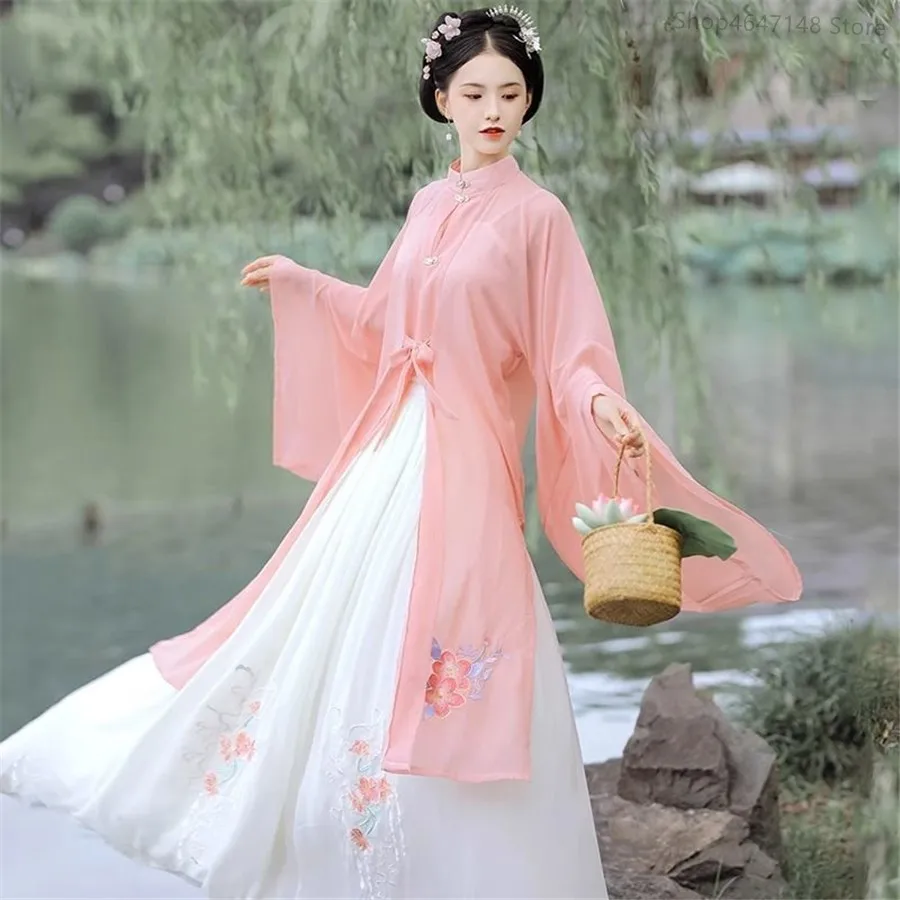Ethnic Dress Fashion Show - Tak Chińskie Tradycyjne Różowe Pomarańczowe Zielone