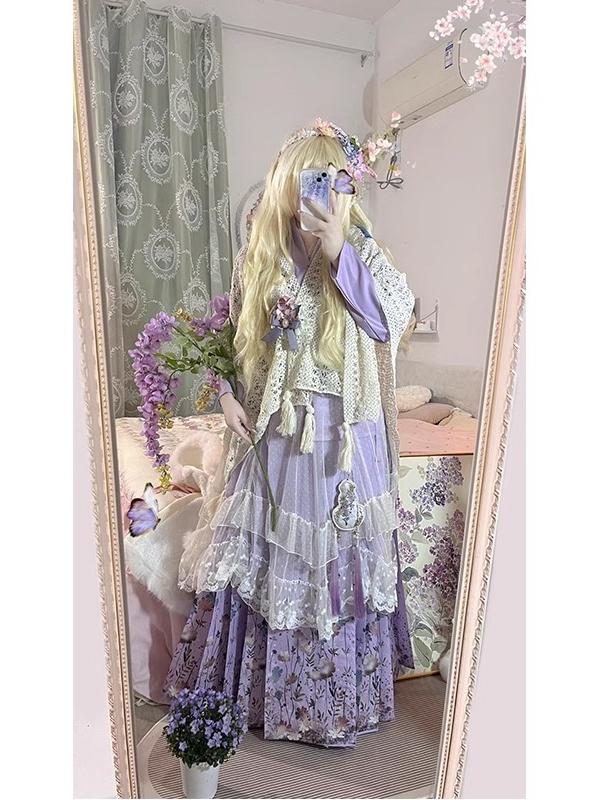 Hanbok Modern Set - Fioletowy Zestaw Hanbok, Codzienny Uroczy Styl
