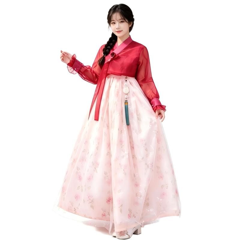 Hanbok Modern Set - Damski nowoczesny hanbok koreański tradycyjny strój