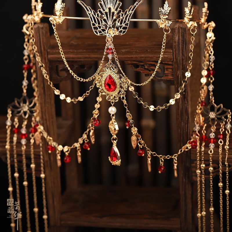 Ethnic Fashion Accessories - Biżuteria na czoło z kryształu górskiego