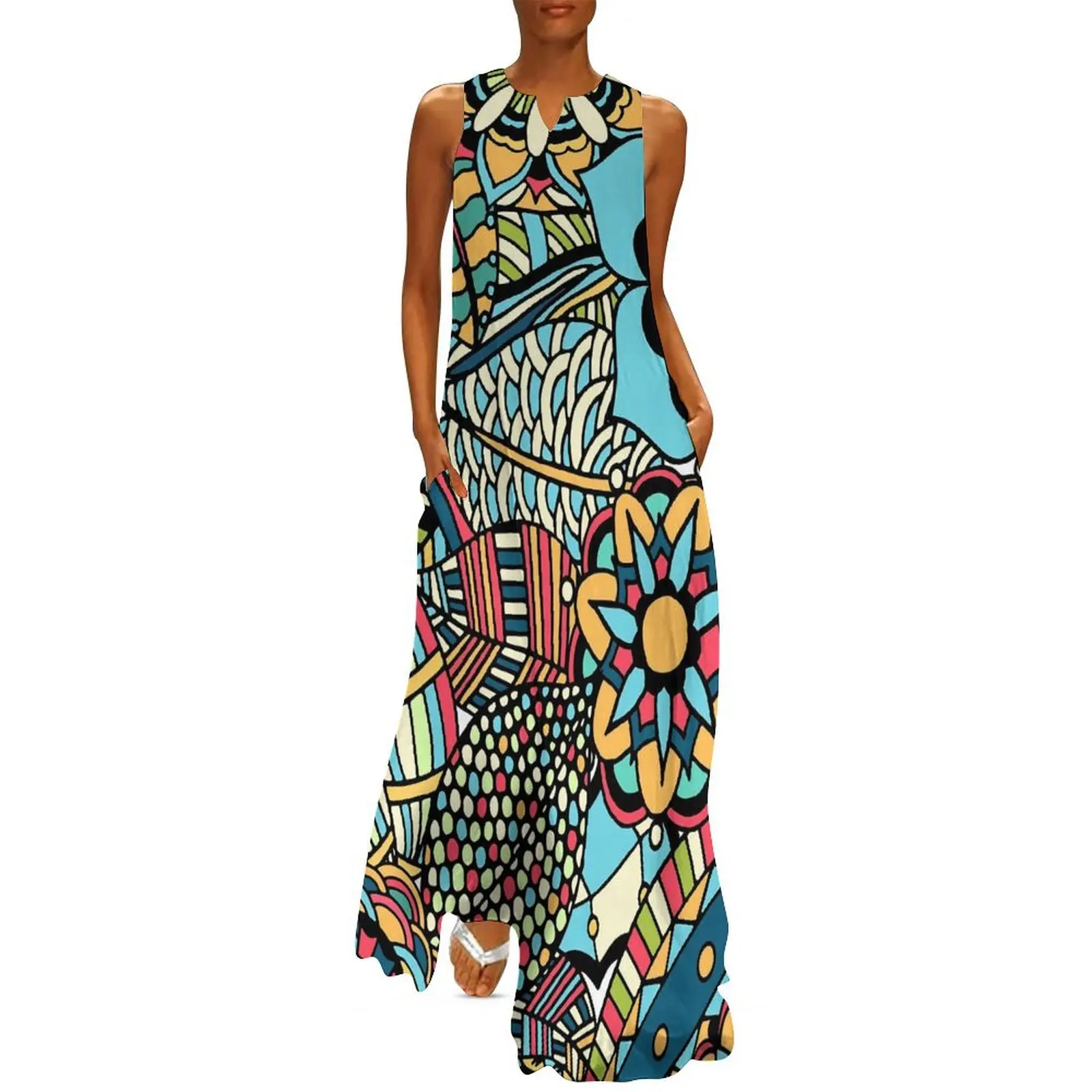 Vintage etniczna długa sukienk – Ethnic Boho Fashion recenzja i cena