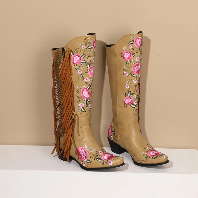 Moda Haft Kwiat Zachodnie buty – The Ethnic Fashion recenzja i cena